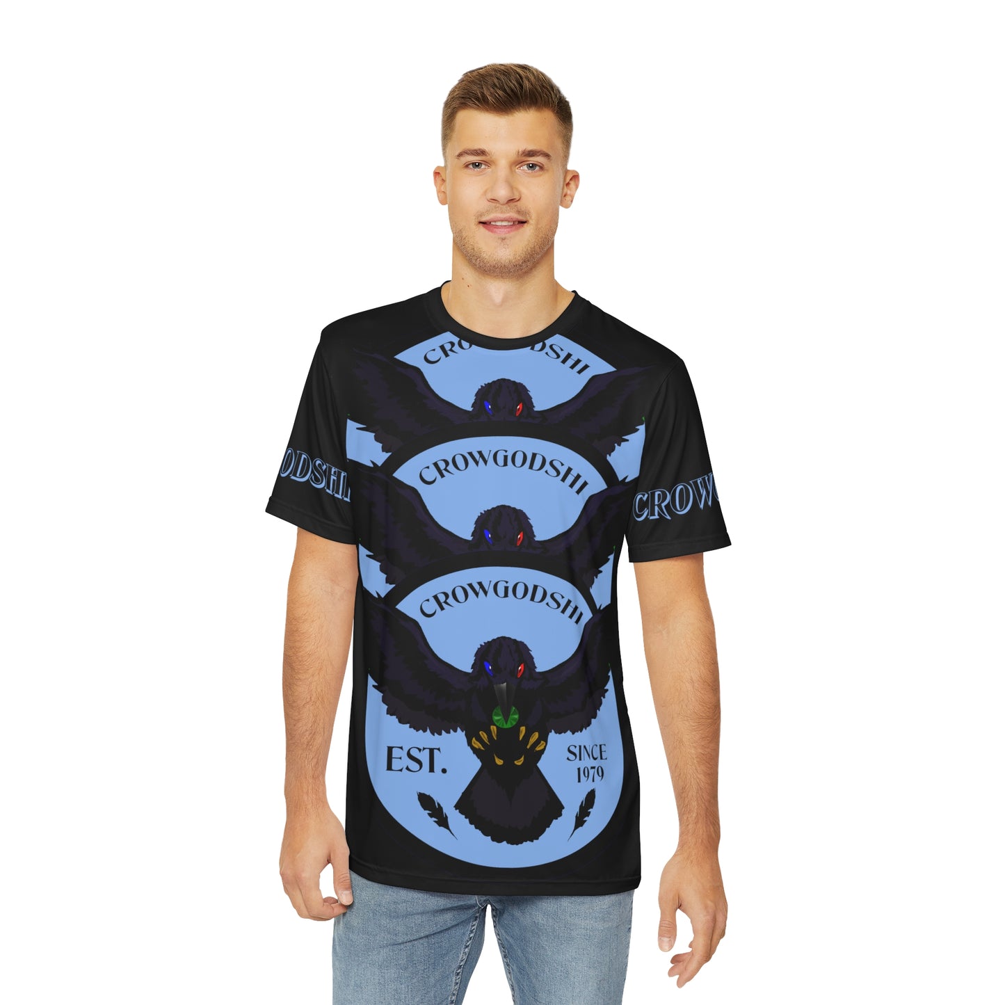 Special Edition Crowgodshi Designer T-shirt, CAROLINA BLUE LOGO