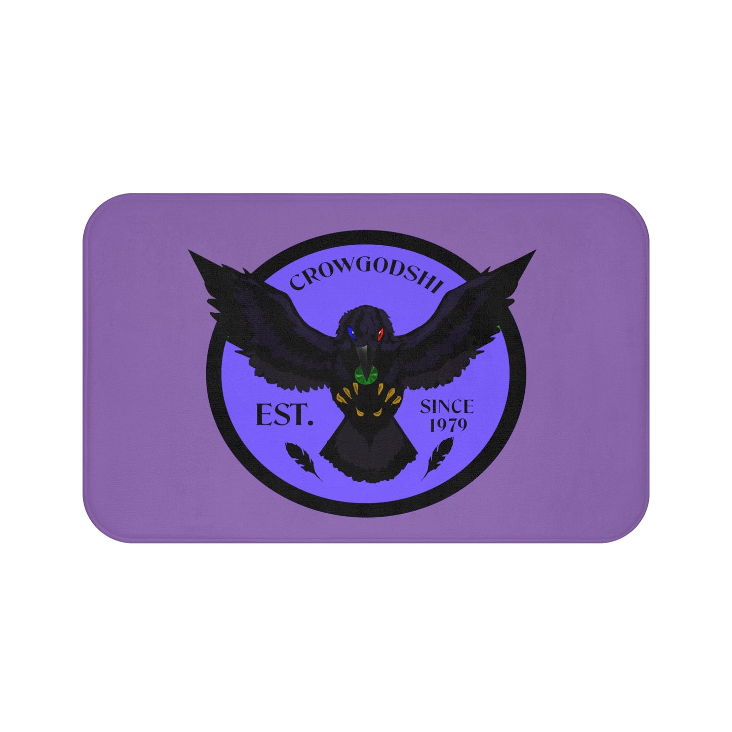 Crowgodshi First Generation Bath Mat, PURPLE LOGO