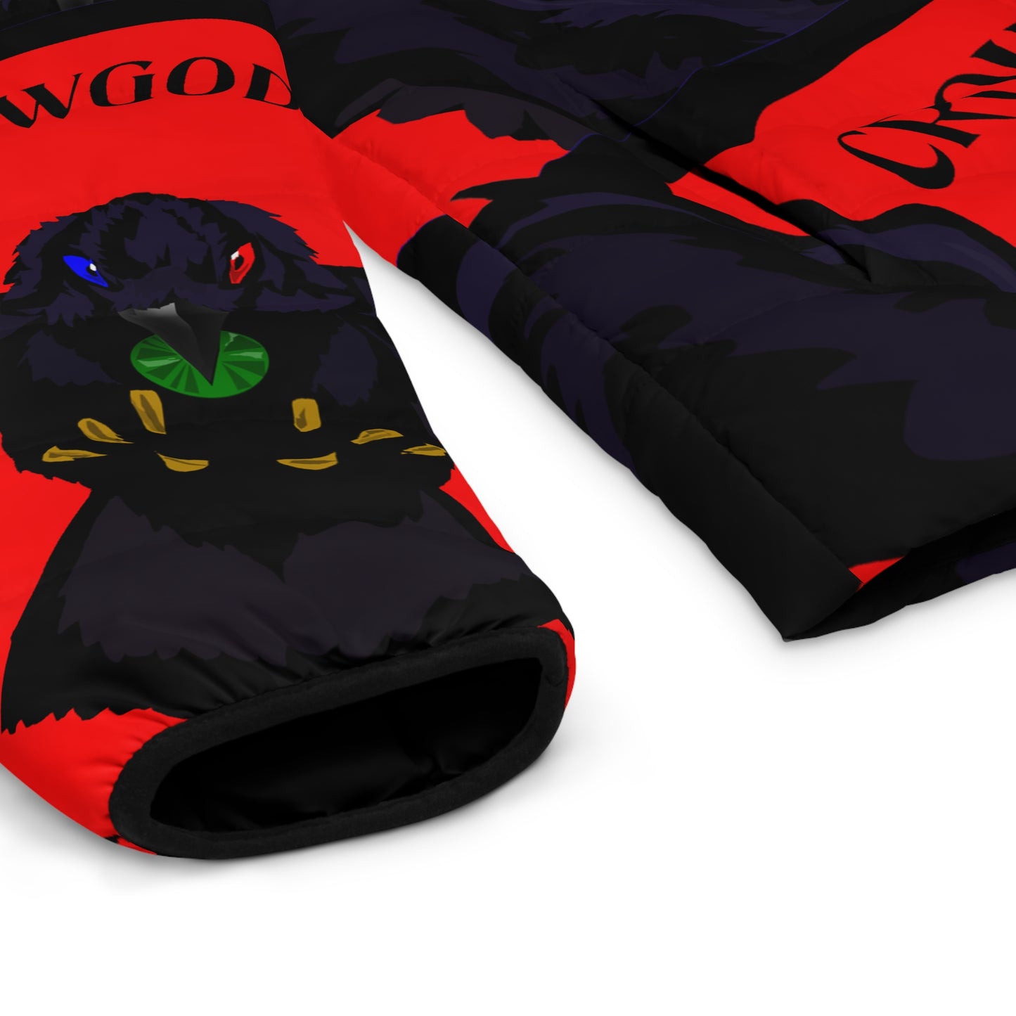 Men's Special Edition Crowgodshi Puffer Jacket, RED LOGO