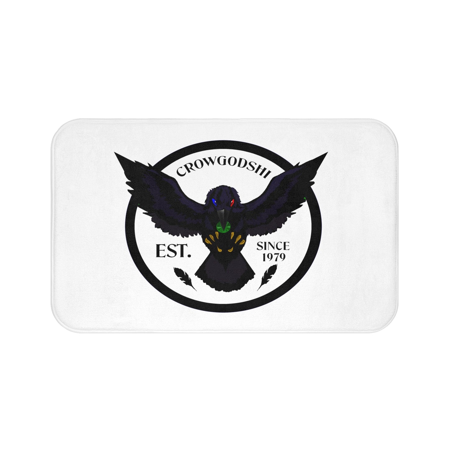 Crowgodshi First Generation Bath Mat, WHITE LOGO