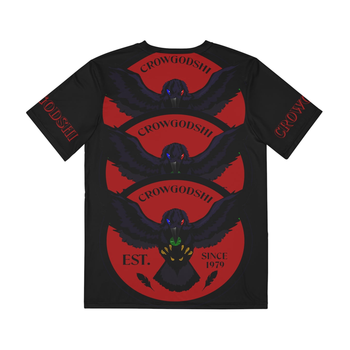 Special Edition Crowgodshi Designer T-shirt, BURGUNDY LOGO