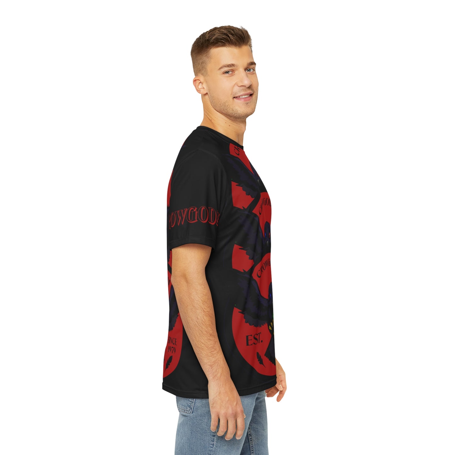 Special Edition Crowgodshi Designer T-shirt, BURGUNDY LOGO