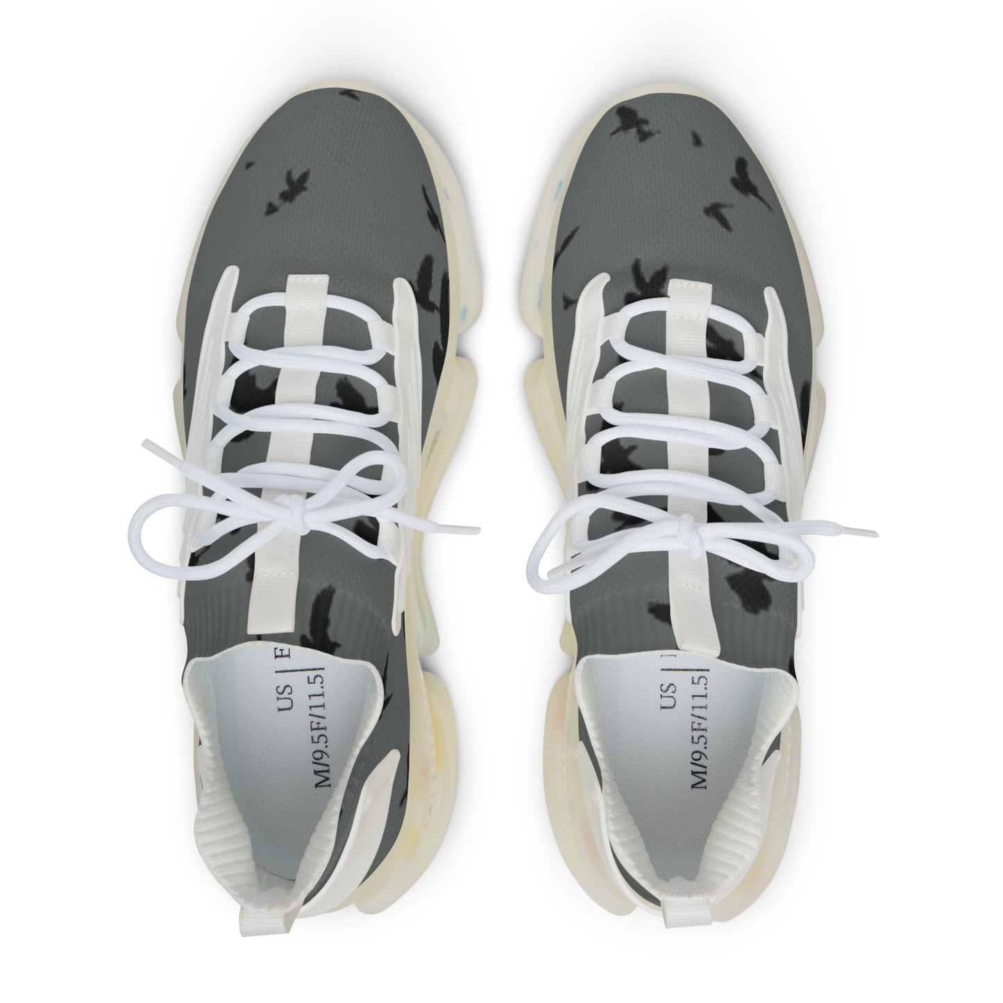 Crowgodshi Mesh Sneakers with Artistic Bird Print