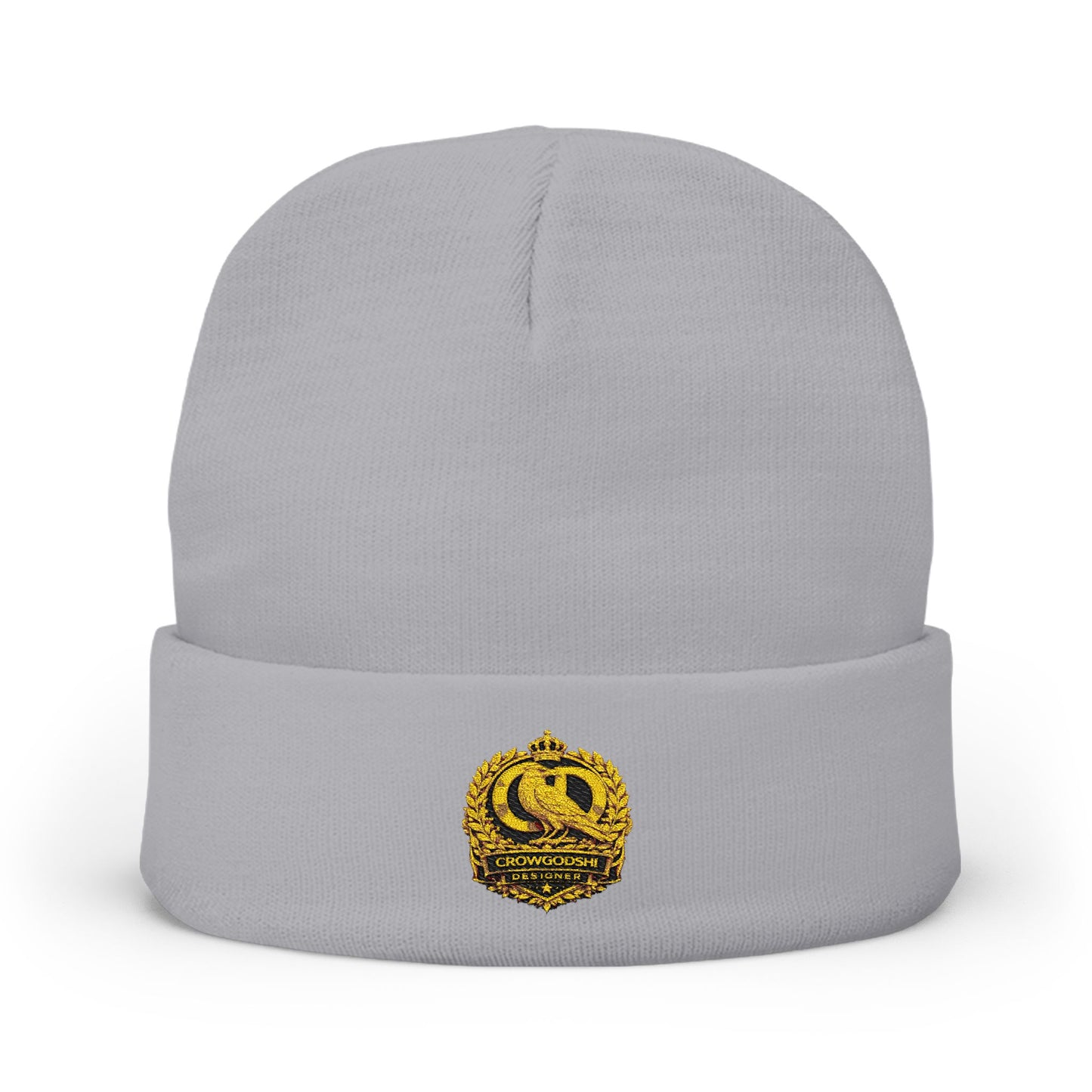 Crowgodshi Designer  Embroidered Knit Beanie