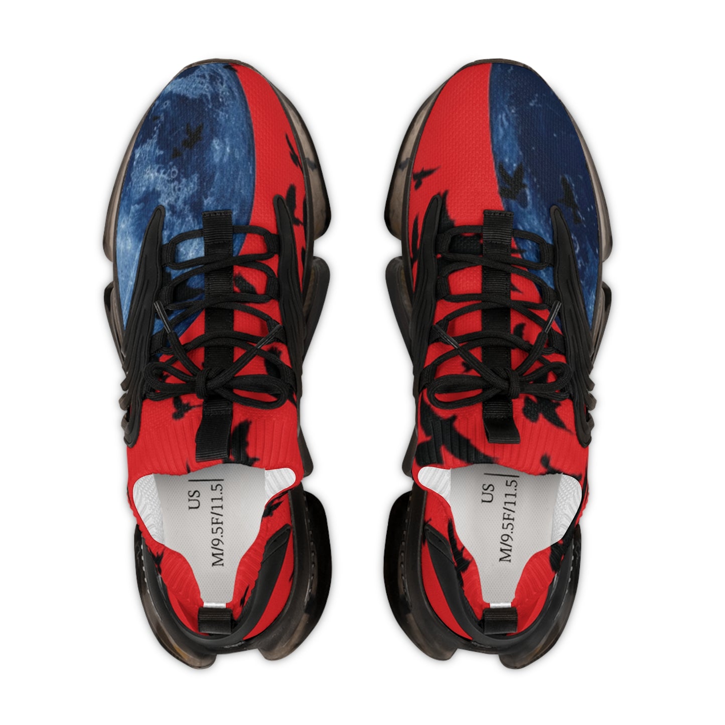 Crowgodshi Mesh Sneakers with Artistic Bird Print