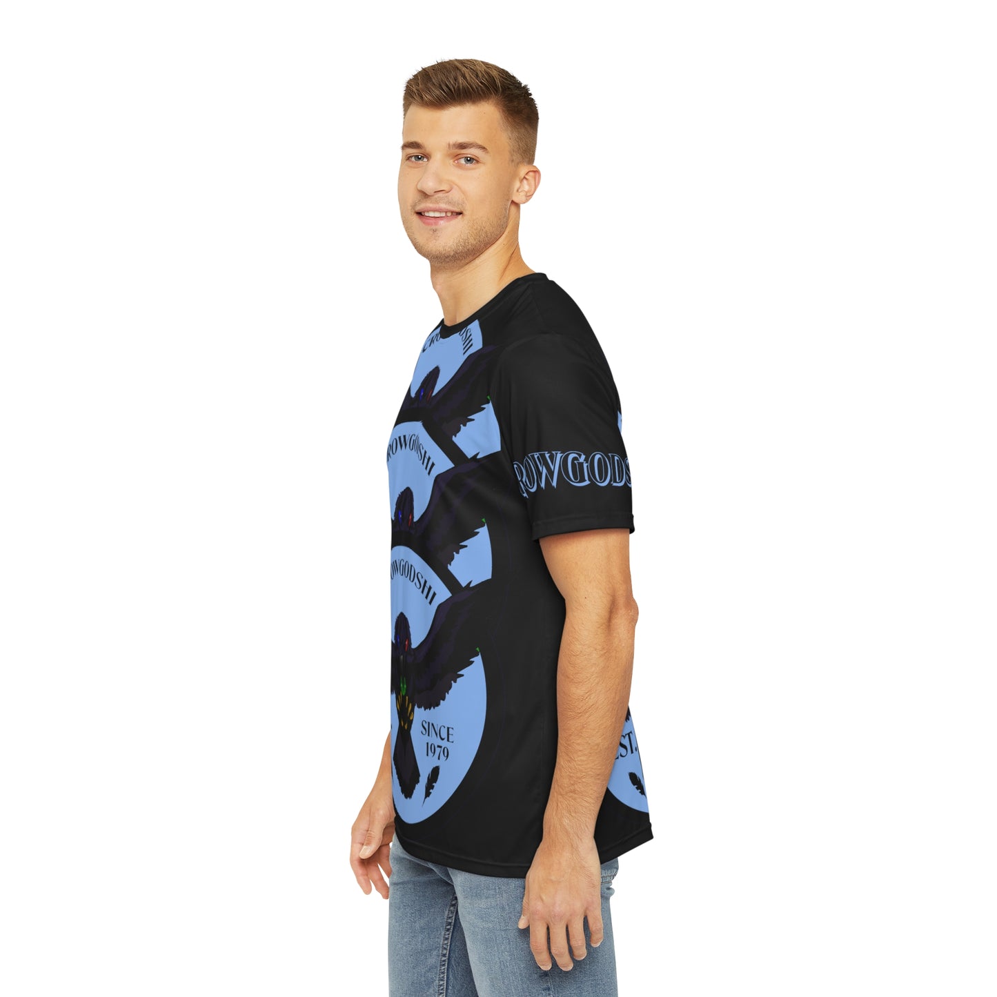 Special Edition Crowgodshi Designer T-shirt, CAROLINA BLUE LOGO
