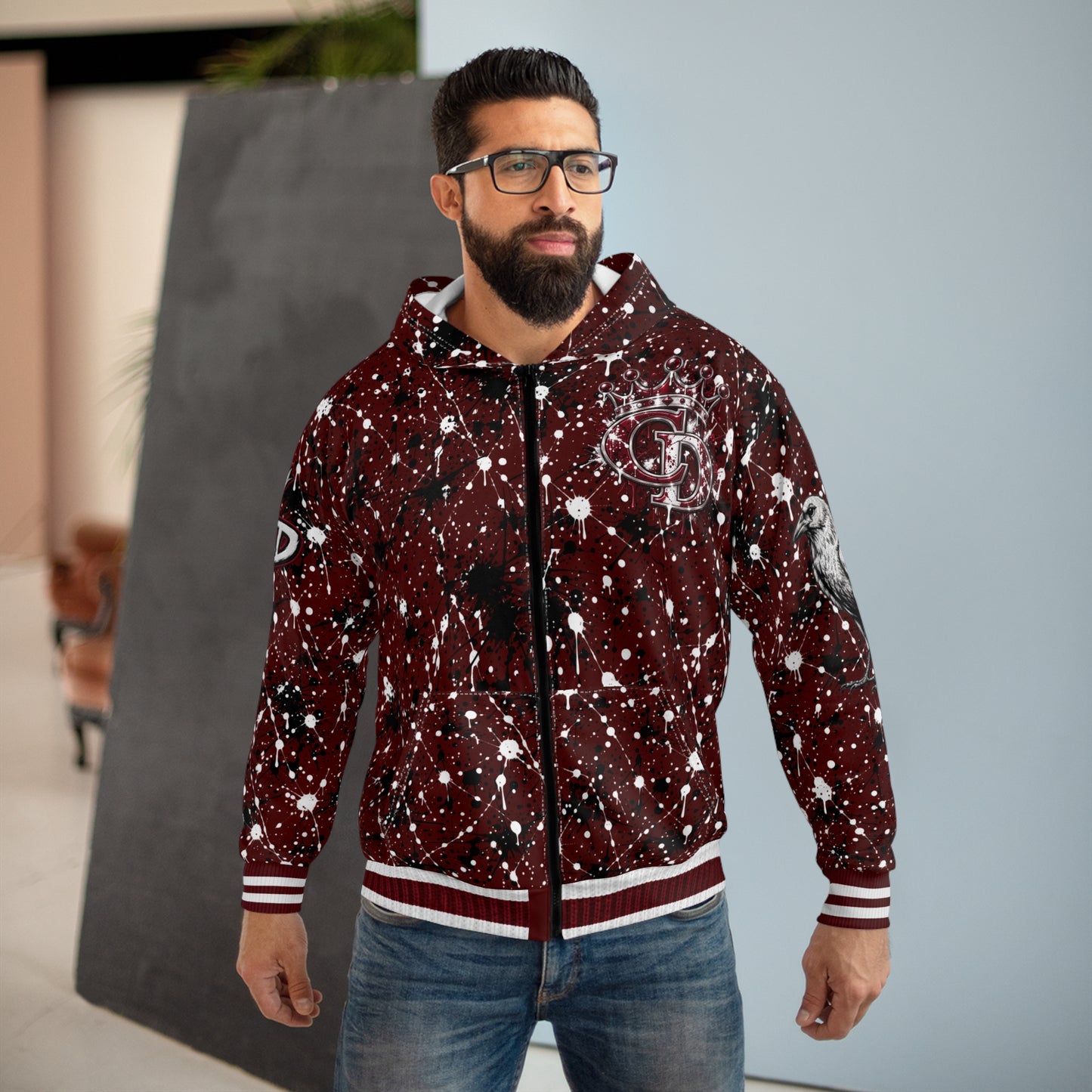 Crowgodshi Designer Zip Hoodie