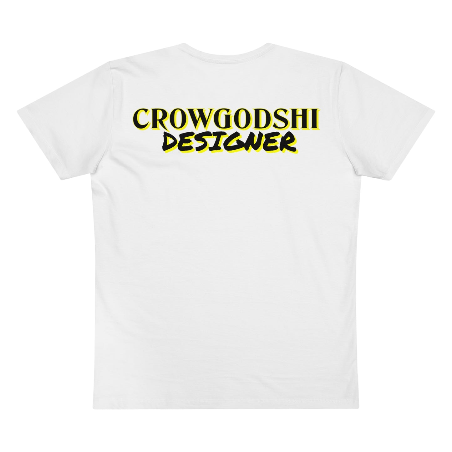 Crowgodshi Designer First Generation Men’s Presenter V-neck, YELLOW LOGO