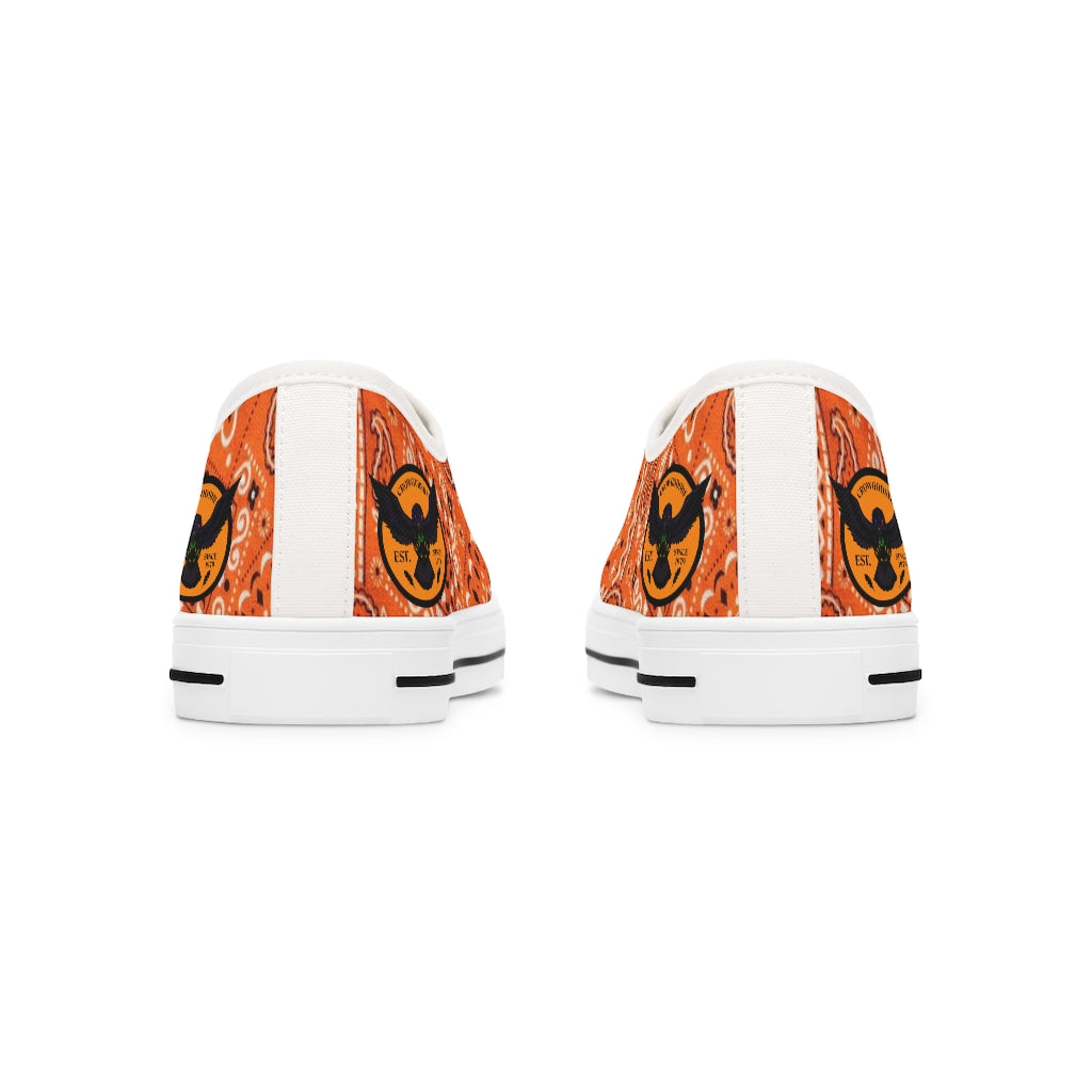 Women's Crowgodshi Orange Colors Low Top Sneakers