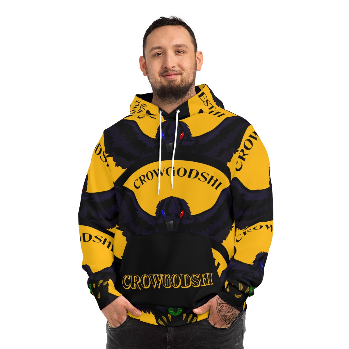Special Edition Crowgodshi Designer Hoodie, GOLD LOGO