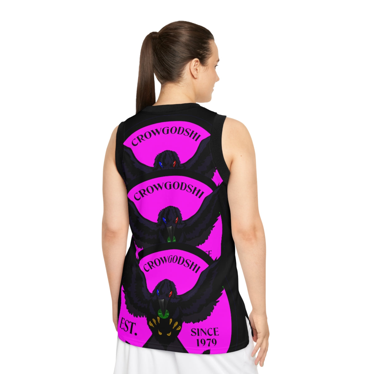 Special Edition Crowgodshi Designer Basketball Jersey, PINK LOGO