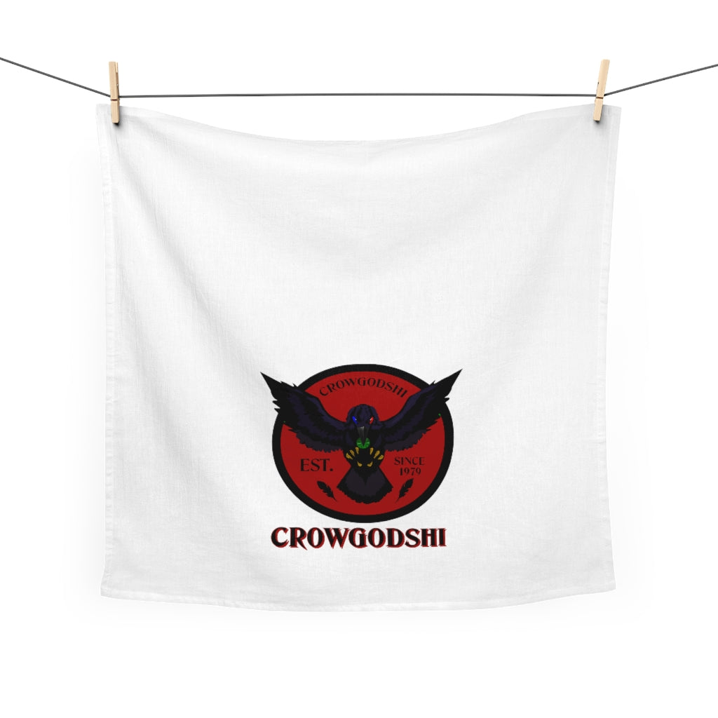 Crowgodshi Kitchen Towel, BURGUNDY LOGO