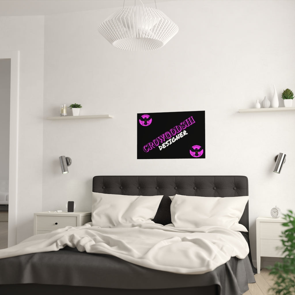 Crowgodshi Designer Satin Posters, PINK