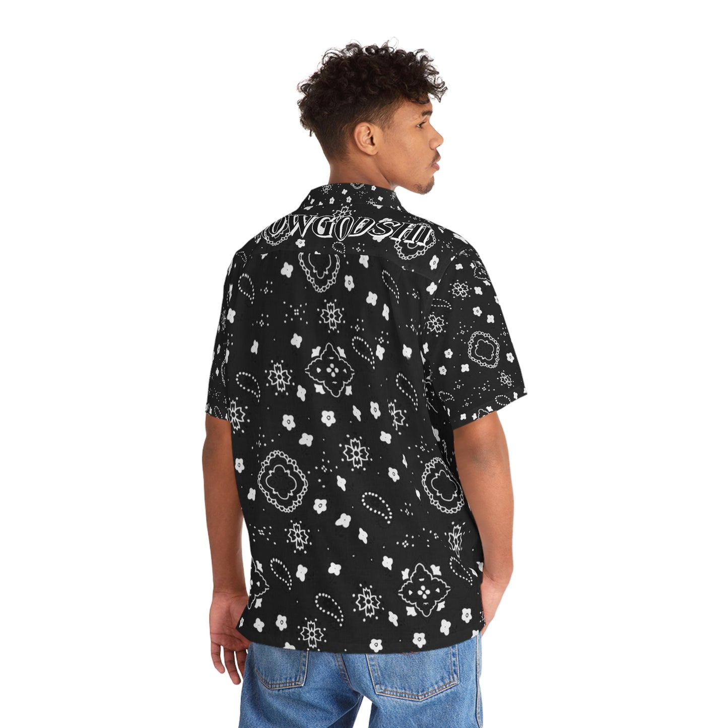 Crowgodshi Men's Black Colors Hawaiian Shirt