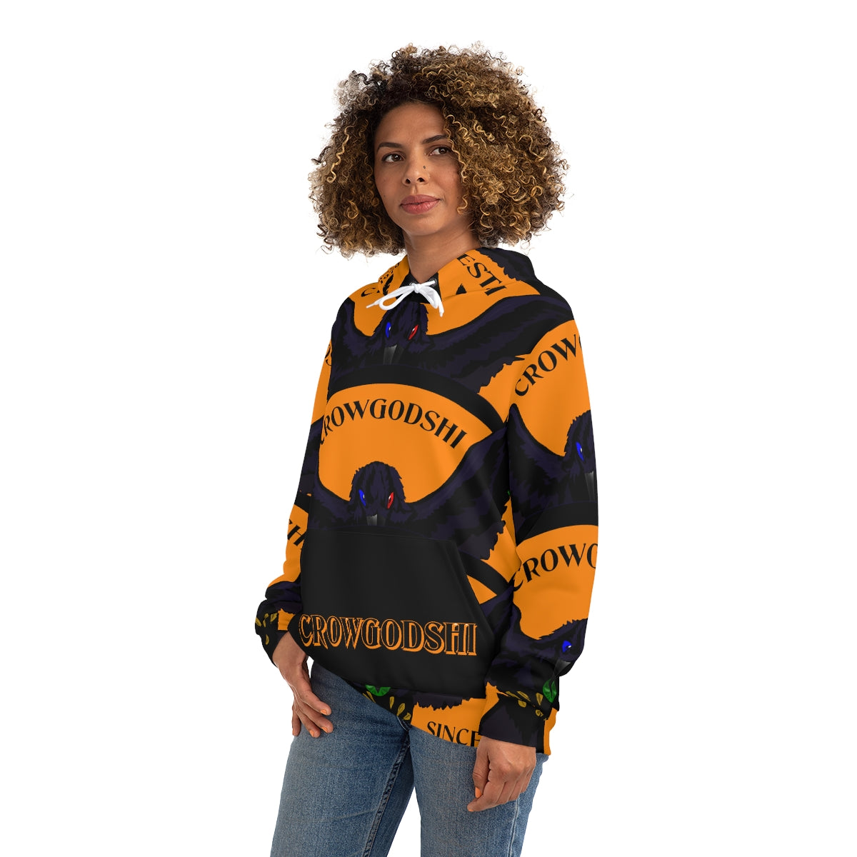 Special Edition Crowgodshi Designer Hoodie, ORANGE LOGO