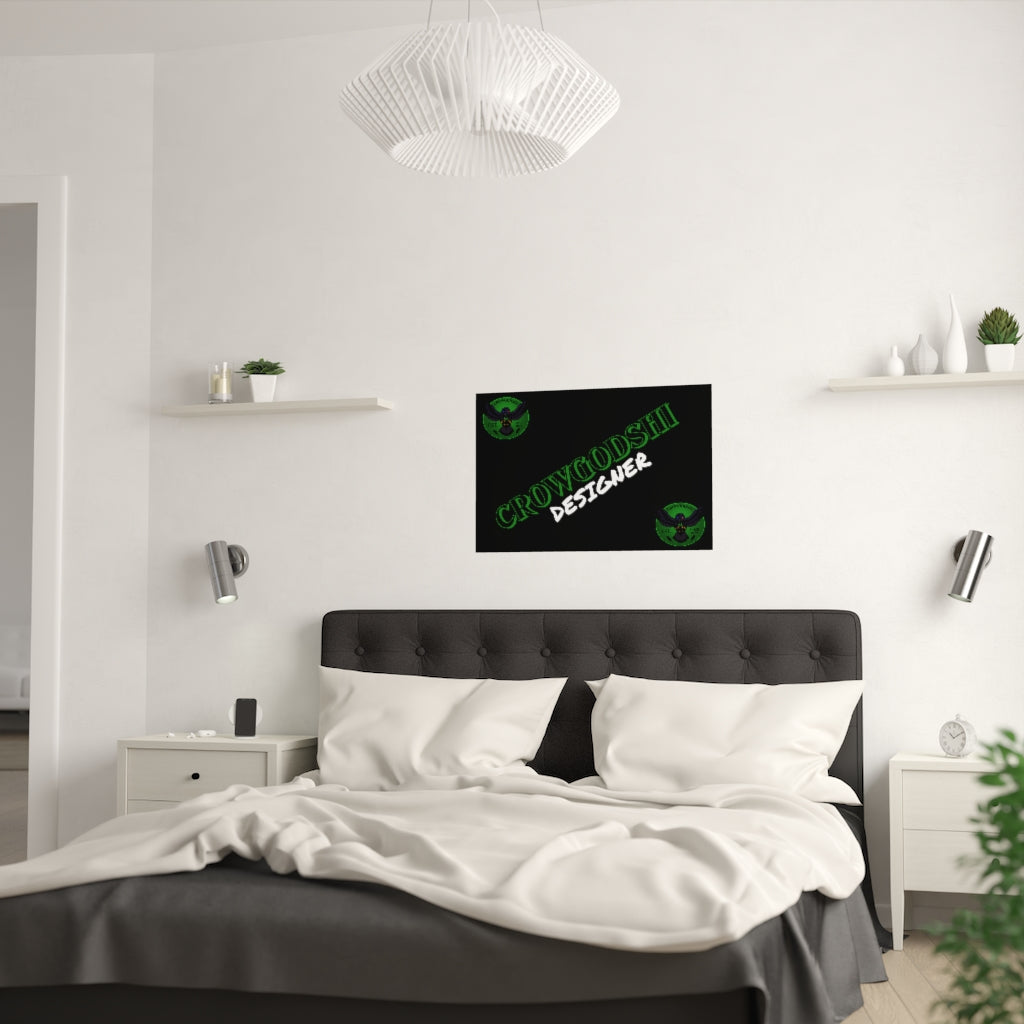 Crowgodshi Designer Satin Posters, GREEN