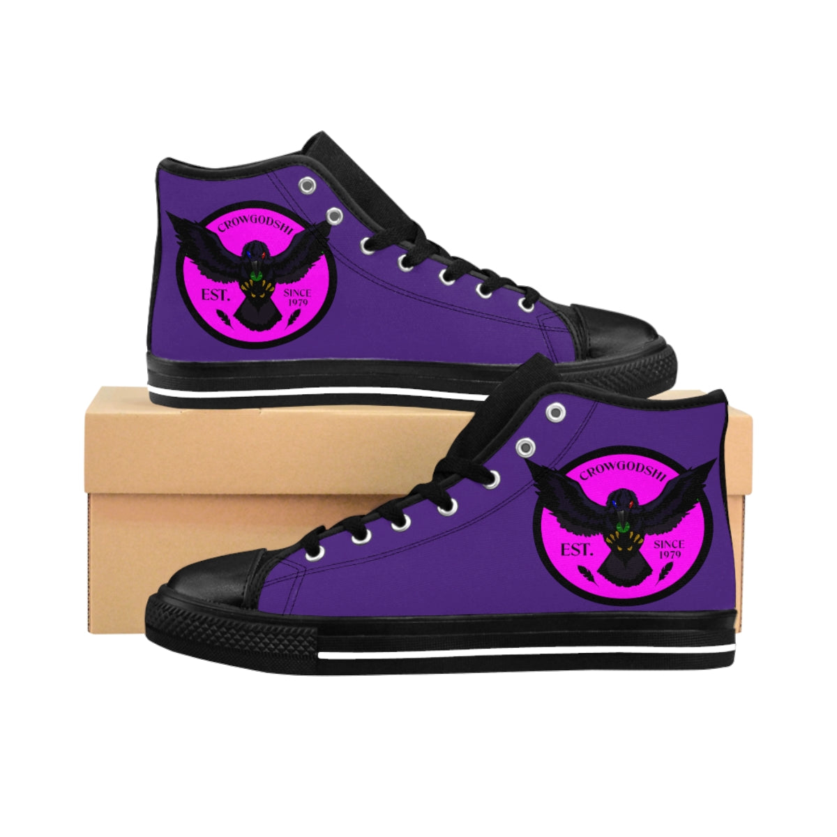 Crowgodshi 2nd Gen. High-Tops, PINK LOGO