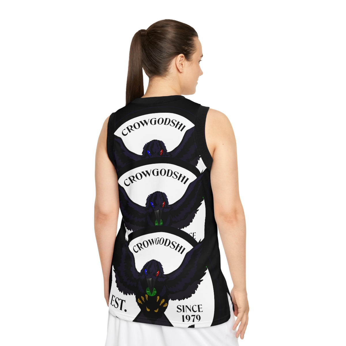 Special Edition Crowgodshi Designer Basketball Jersey, WHITE LOGO