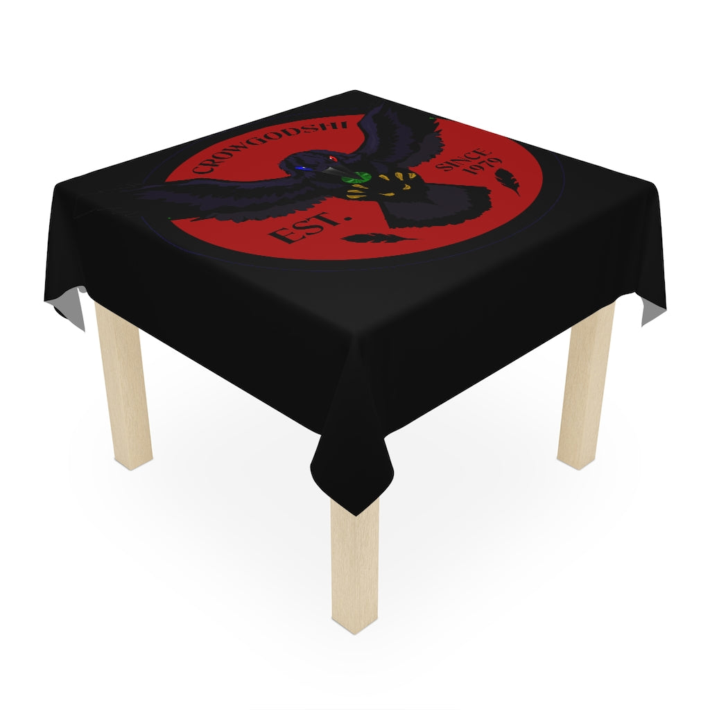 Crowgodshi Table Cloth, BURGUNDY LOGO