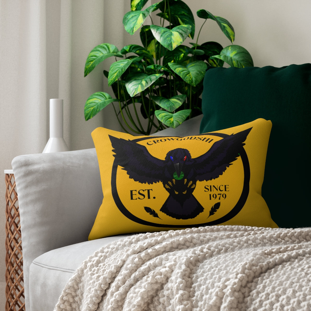 Crowgodshi First Generation Lumbar Pillow, GOLD LOGO