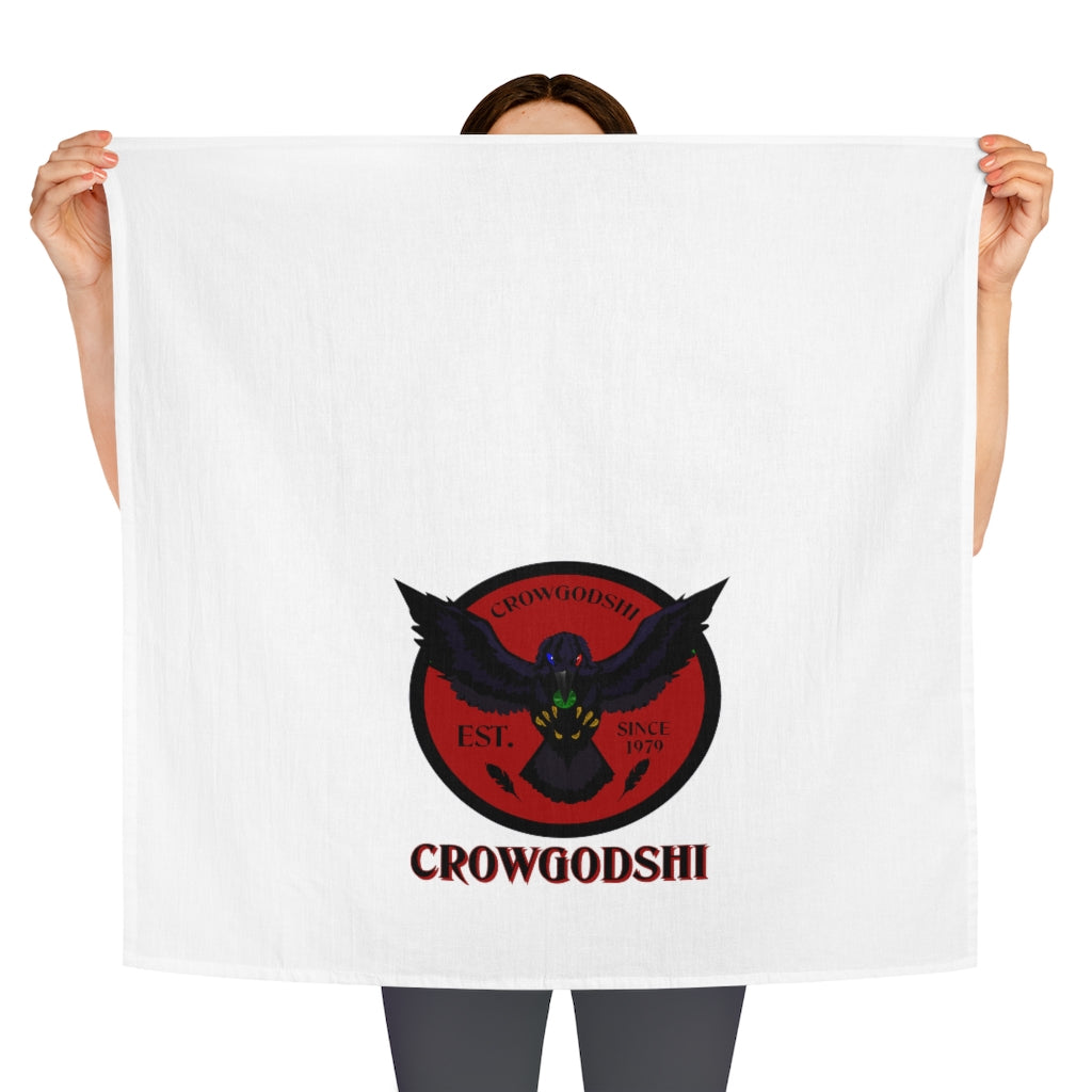 Crowgodshi Kitchen Towel, BURGUNDY LOGO