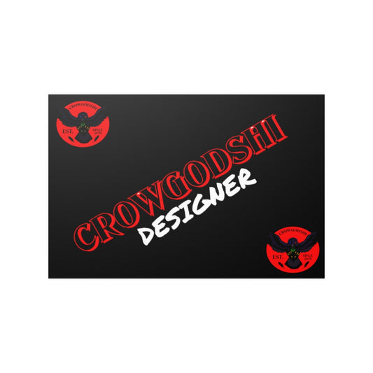 Crowgodshi Designer Satin Posters, RED