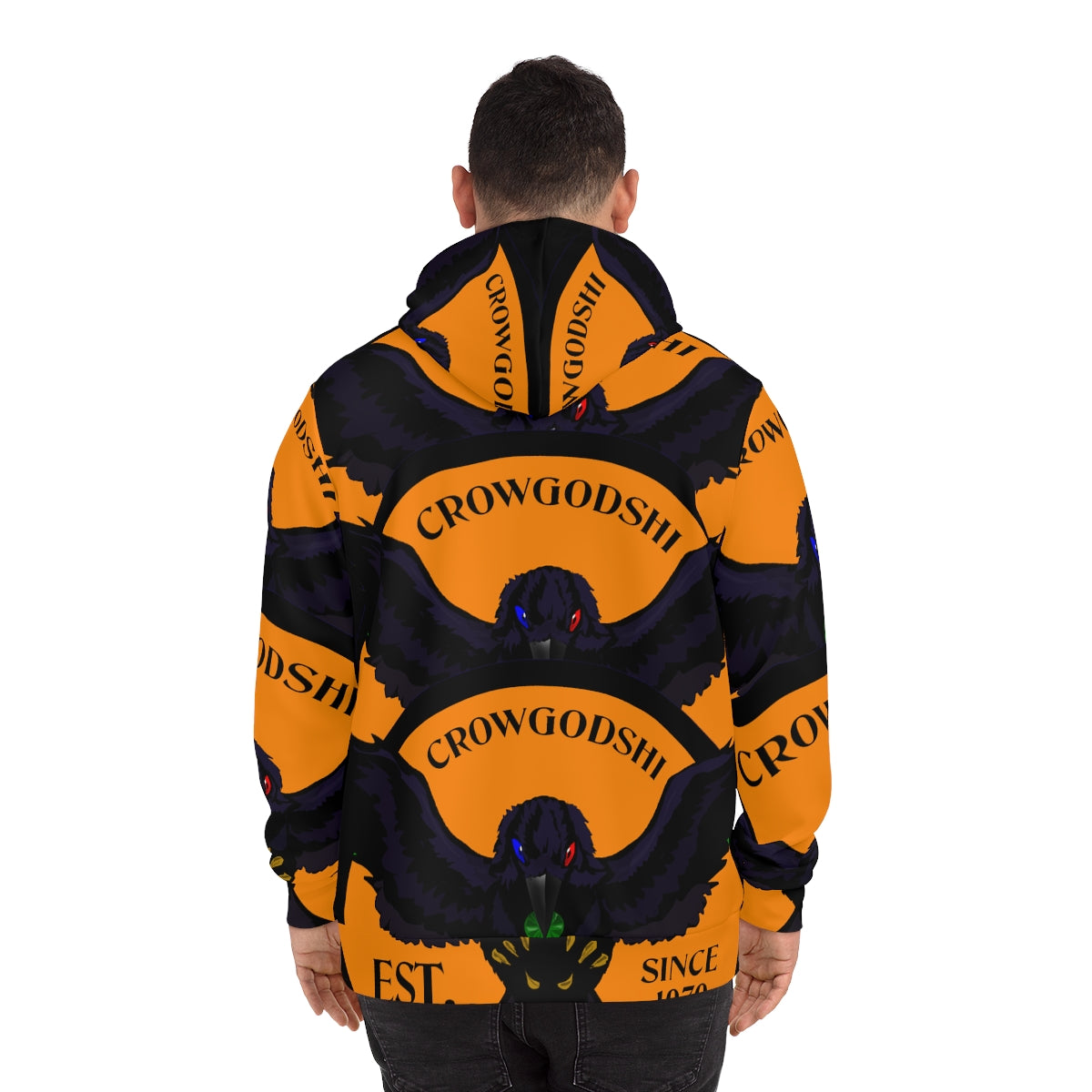 Special Edition Crowgodshi Designer Hoodie, ORANGE LOGO