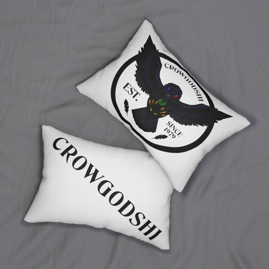 Crowgodshi First Generation Lumbar Pillow, WHITE LOGO