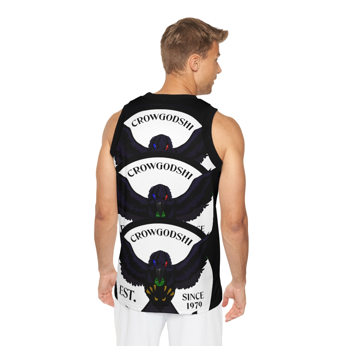 Special Edition Crowgodshi Designer Basketball Jersey, WHITE LOGO