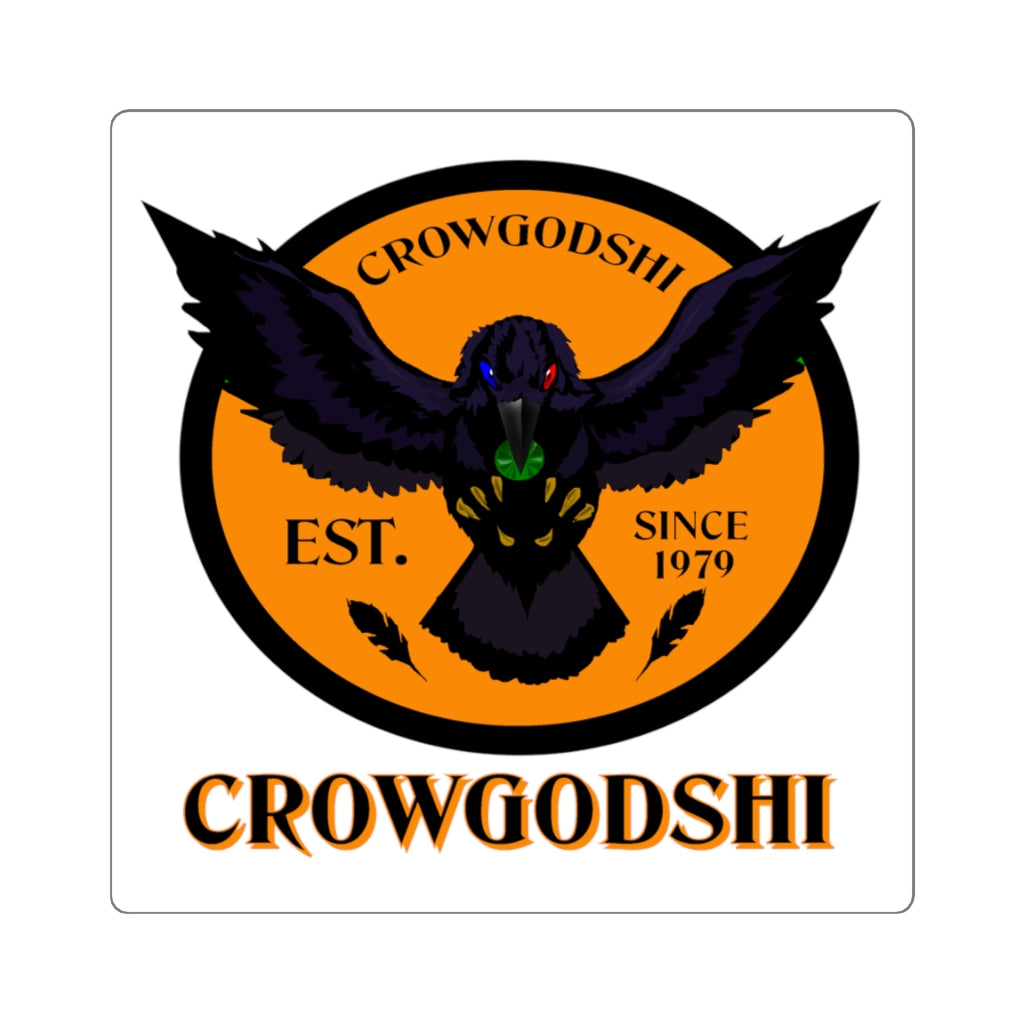 Crowgodshi Square Stickers, ORANGE LOGO