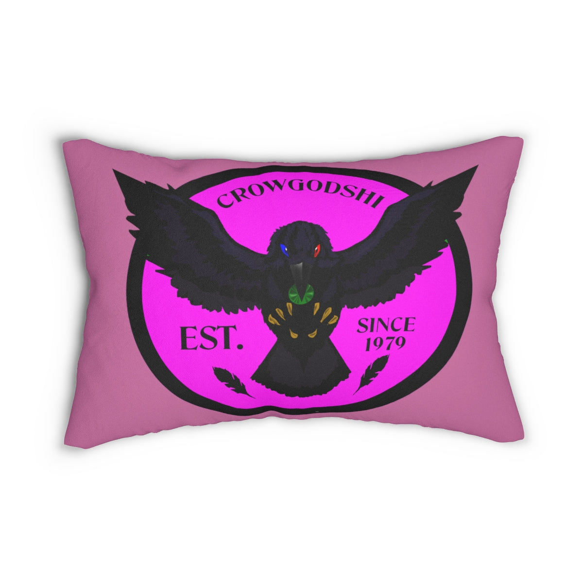 Crowgodshi First Generation Lumbar Pillow, PINK LOGO