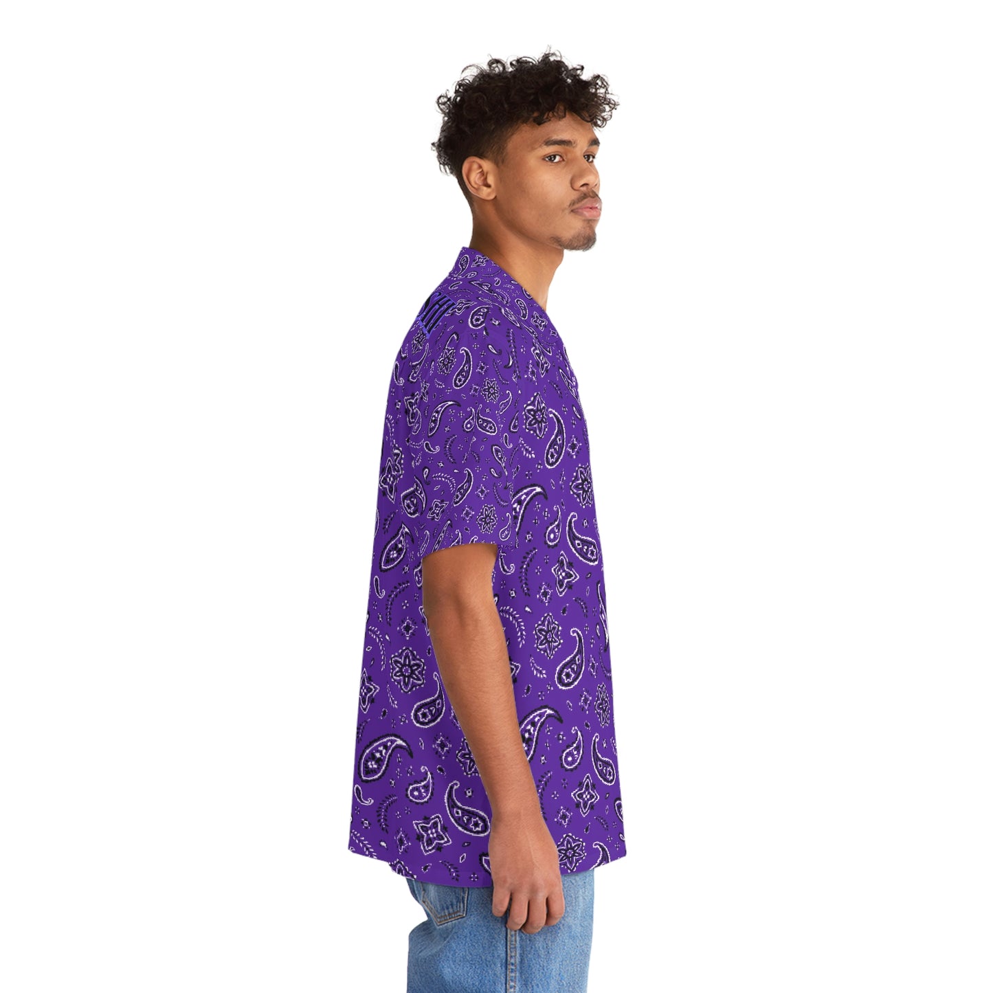 Crowgodshi Men's Purple Colors Hawaiian Shirt