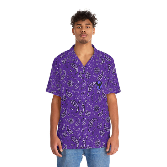 Crowgodshi Men's Purple Colors Hawaiian Shirt