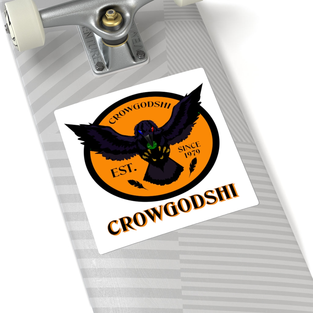 Crowgodshi Square Stickers, ORANGE LOGO