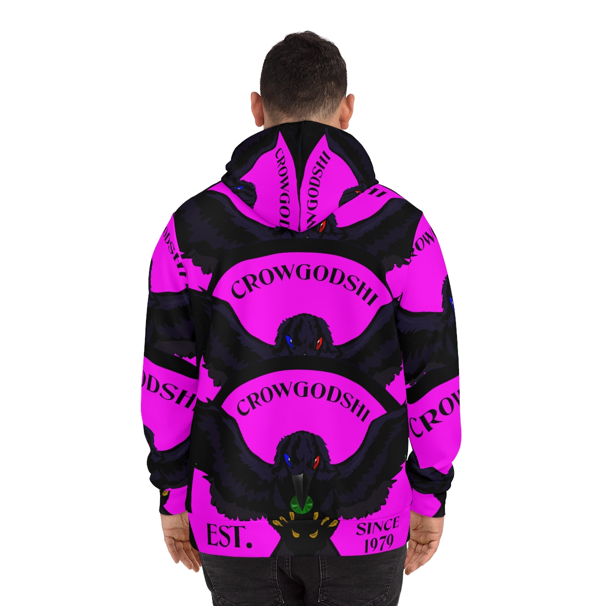 Special Edition Crowgodshi Designer Hoodie, PINK LOGO