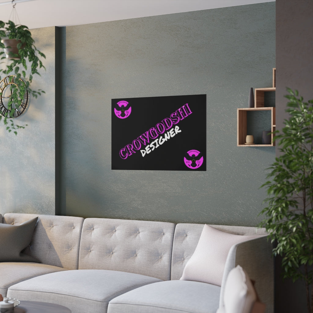 Crowgodshi Designer Satin Posters, PINK