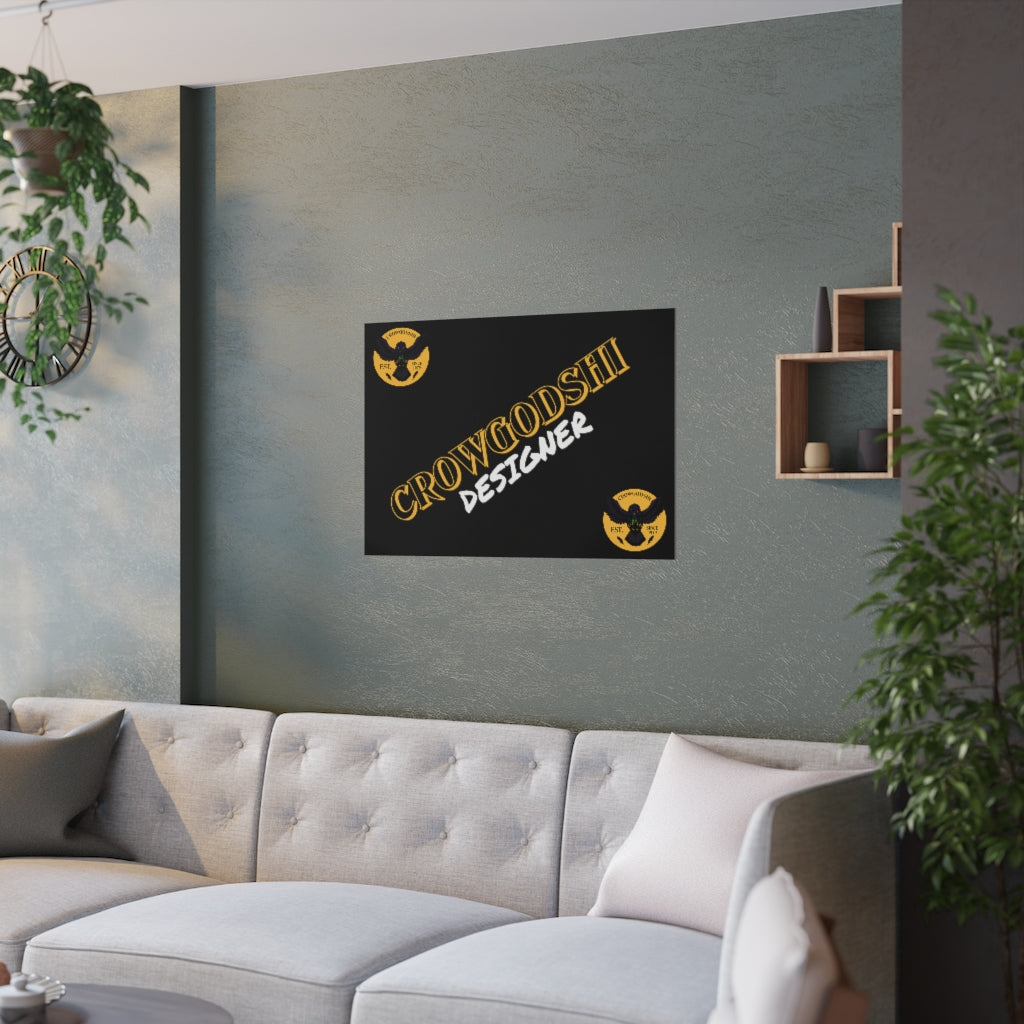 Crowgodshi Designer Satin Posters, GOLD