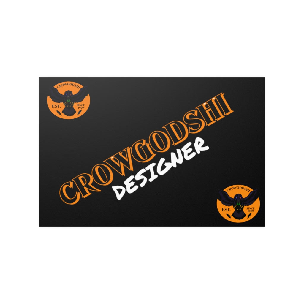 Crowgodshi Designer Satin Posters, ORANGE