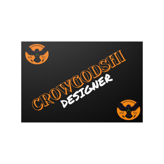 Crowgodshi Designer Satin Posters, ORANGE