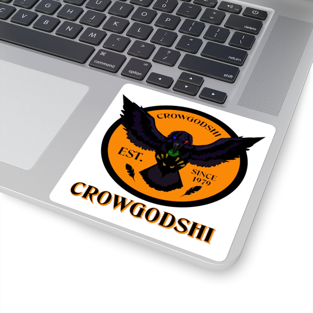 Crowgodshi Square Stickers, ORANGE LOGO
