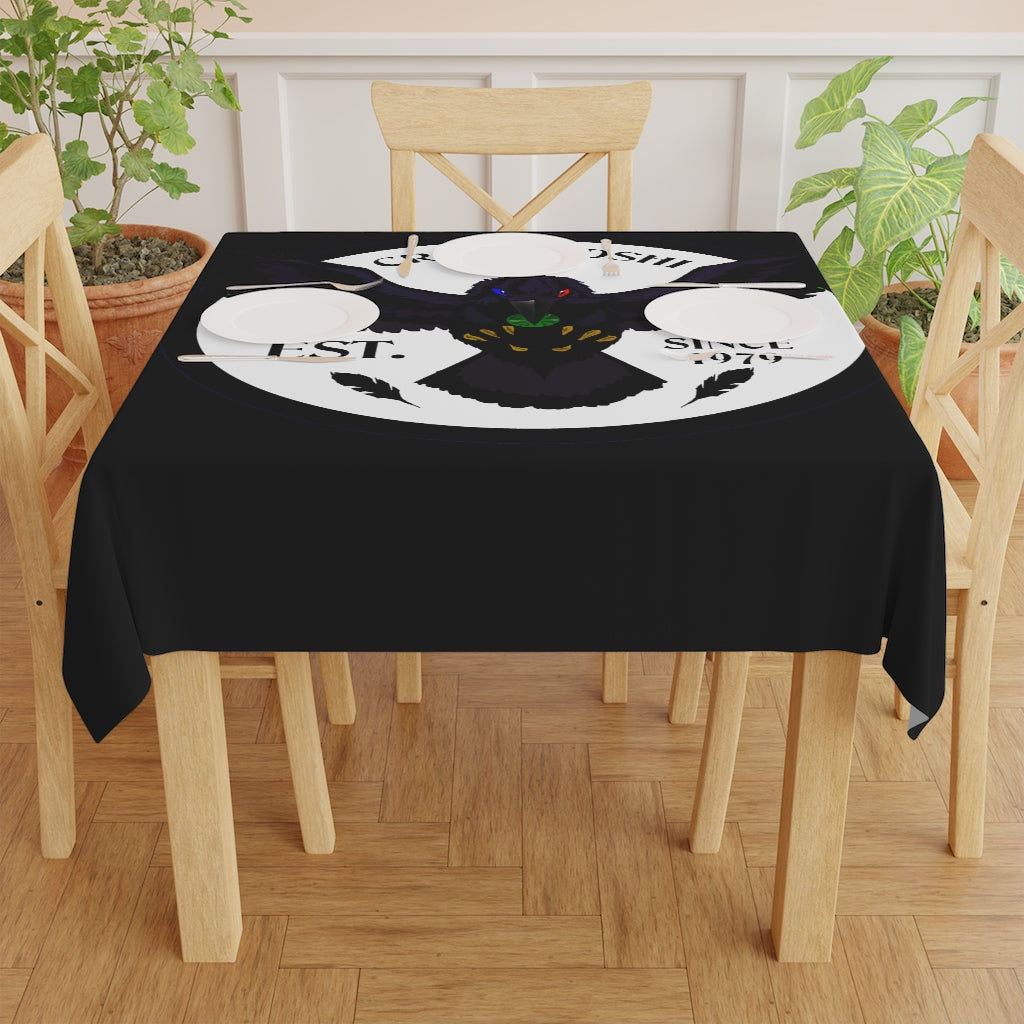 Crowgodshi Table Cloth, WHITE LOGO