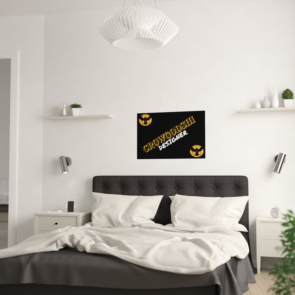 Crowgodshi Designer Satin Posters, GOLD