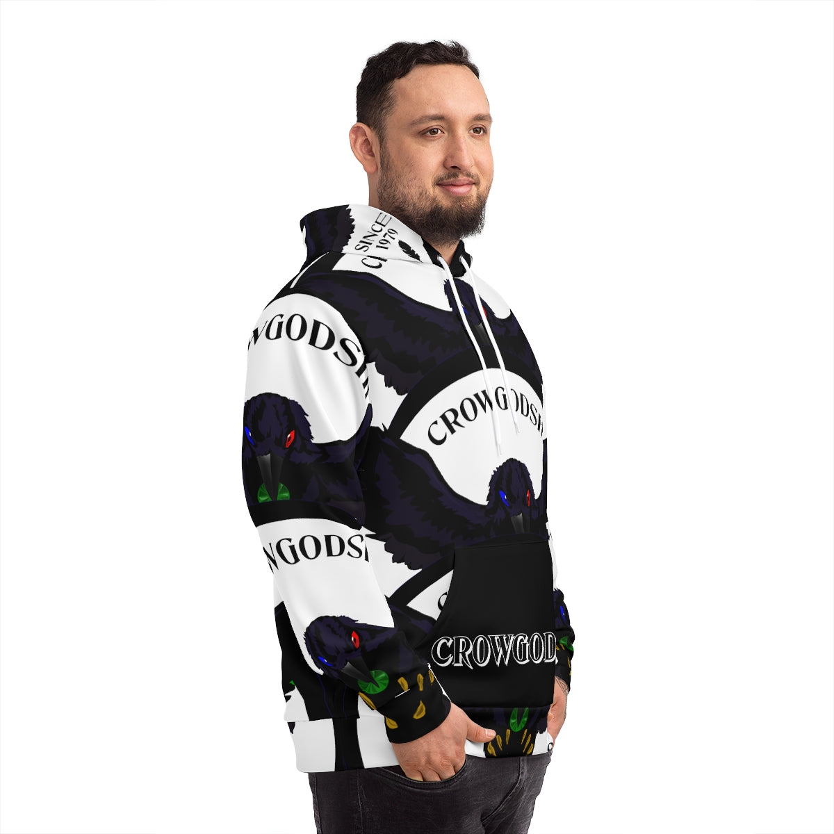 Special Edition Crowgodshi Designer Hoodie, WHITE LOGO
