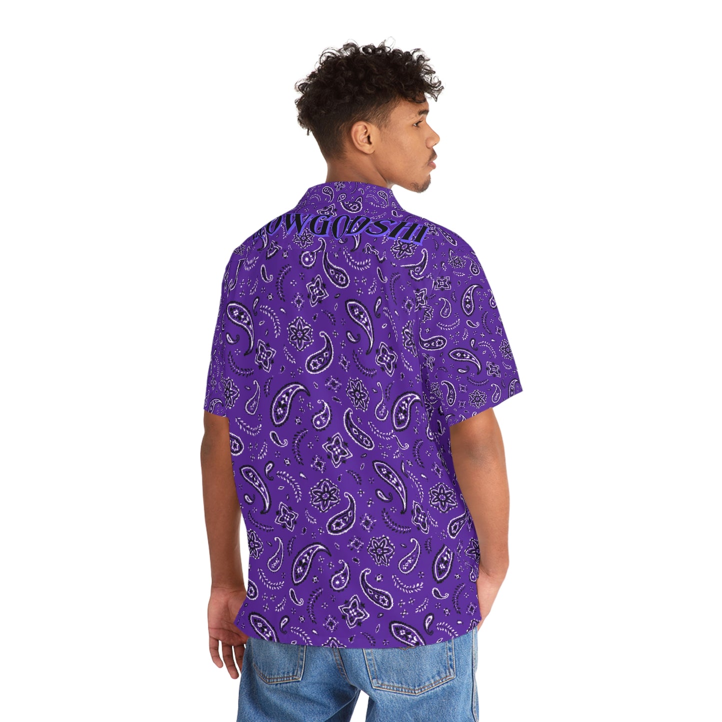 Crowgodshi Men's Purple Colors Hawaiian Shirt