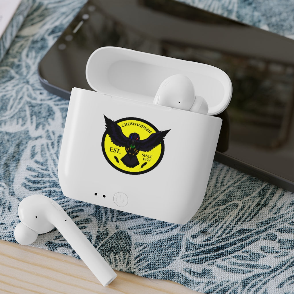 Crowgodshi Designer Essos Wireless Earbuds, YELLOW LOGO