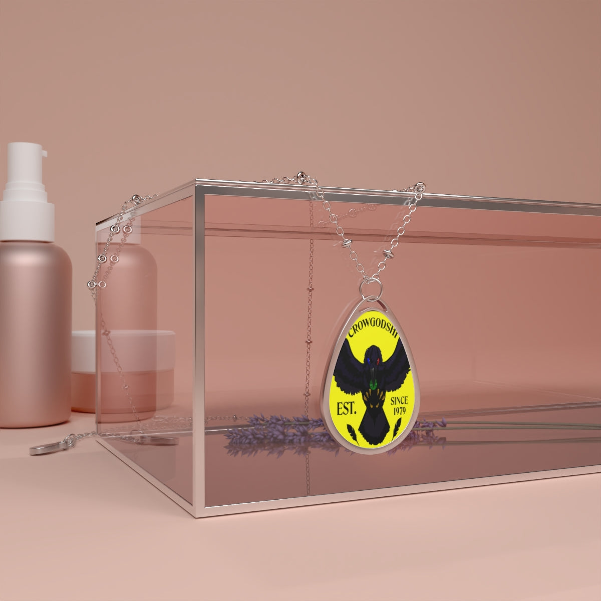 Crowgodshi Designer Oval Necklace, YELLOW