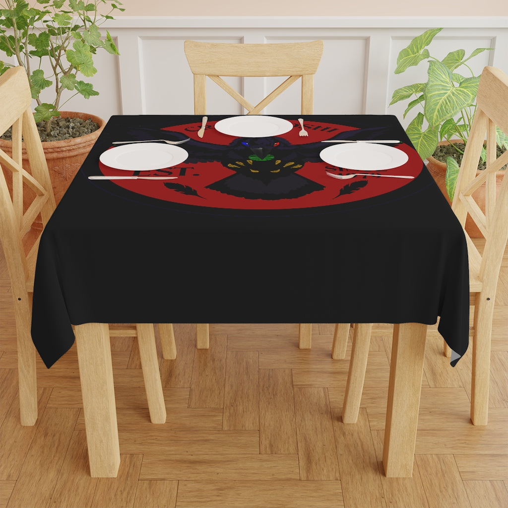 Crowgodshi Table Cloth, BURGUNDY LOGO