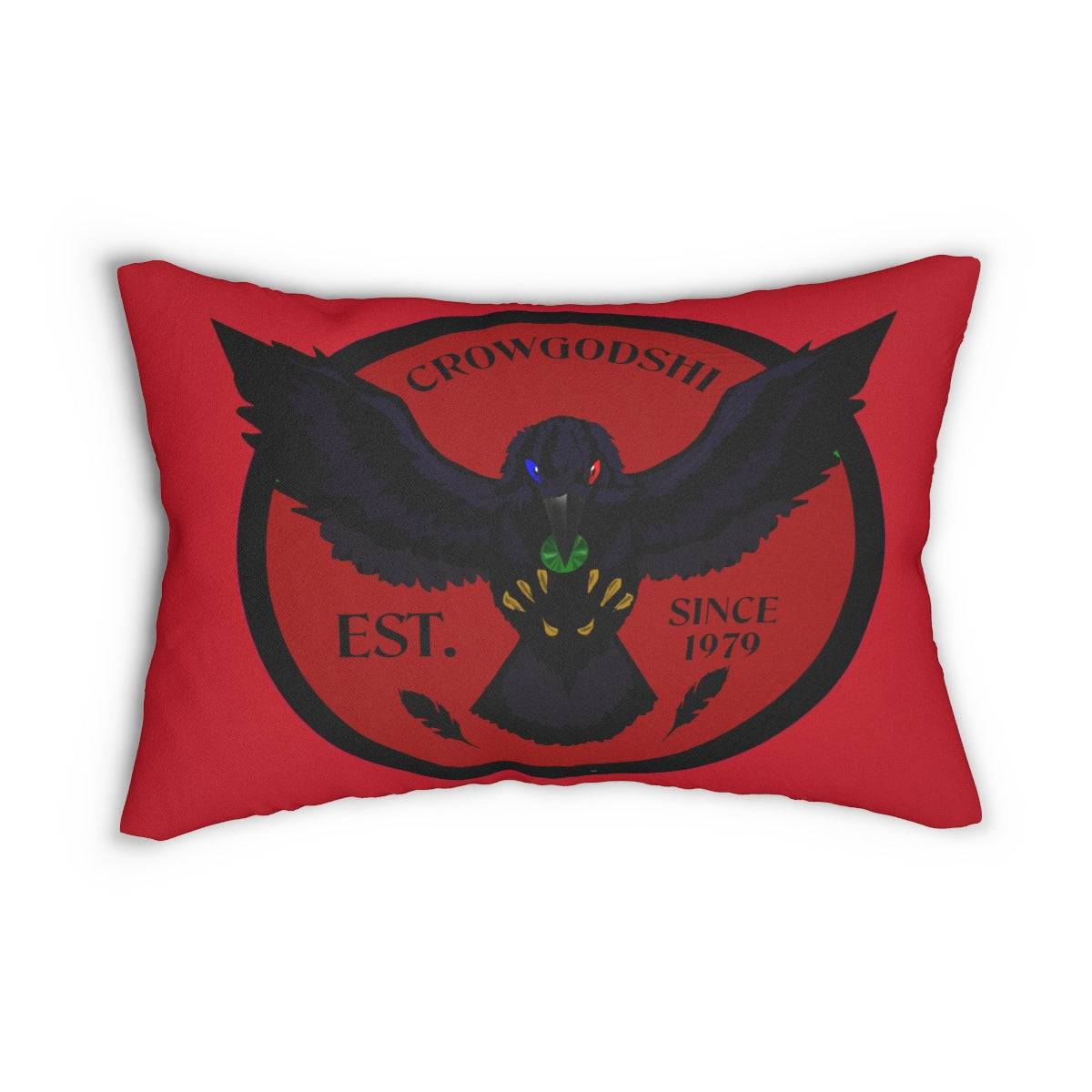 Crowgodshi First Generation Lumbar Pillow, BURGUNDY LOGO