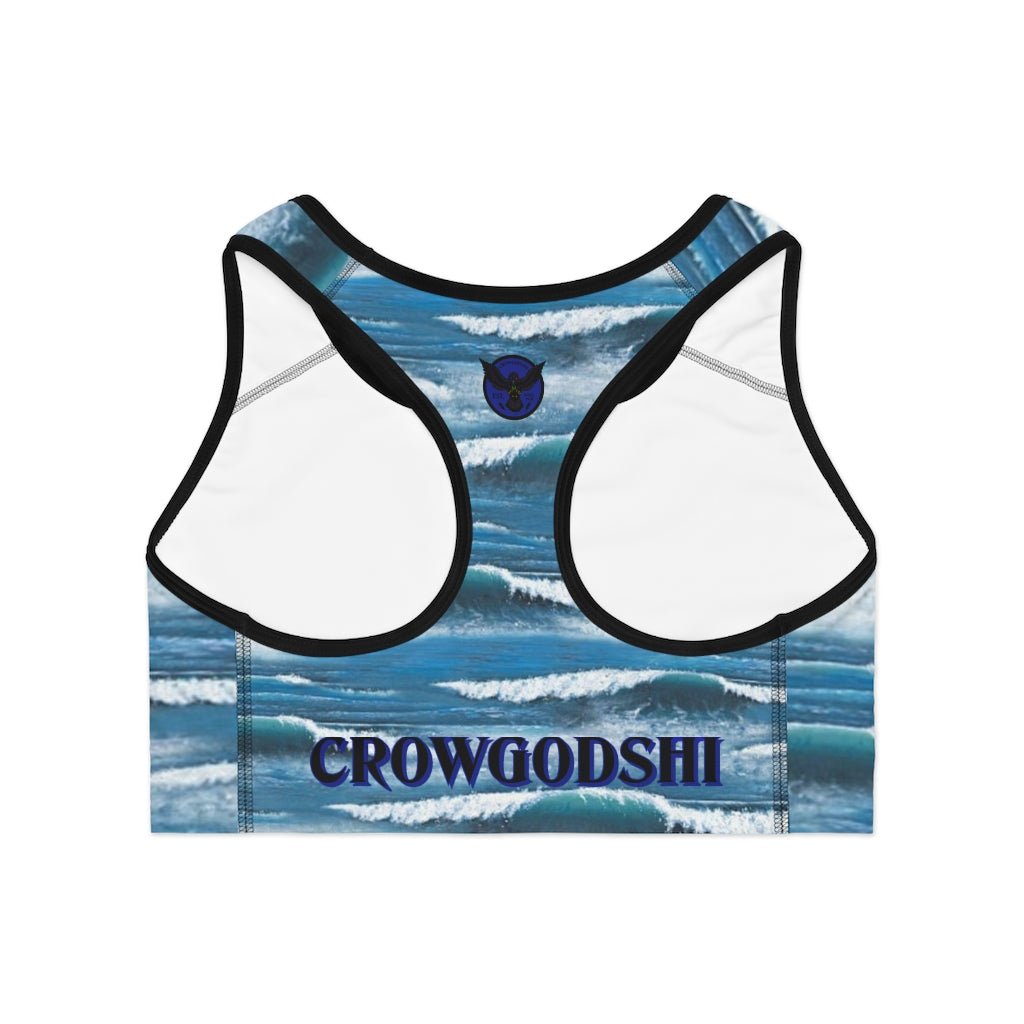 Crowgodshi Designer Ocean Breeze Sports Bra