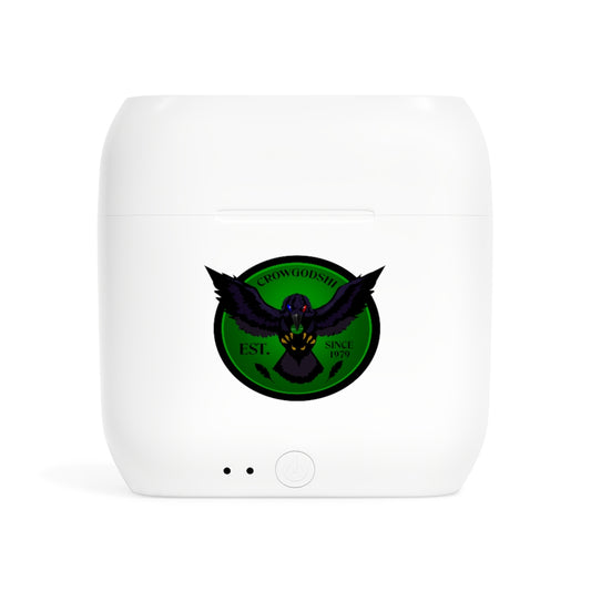 Crowgodshi Designer Essos Wireless Earbuds, GREEN LOGO